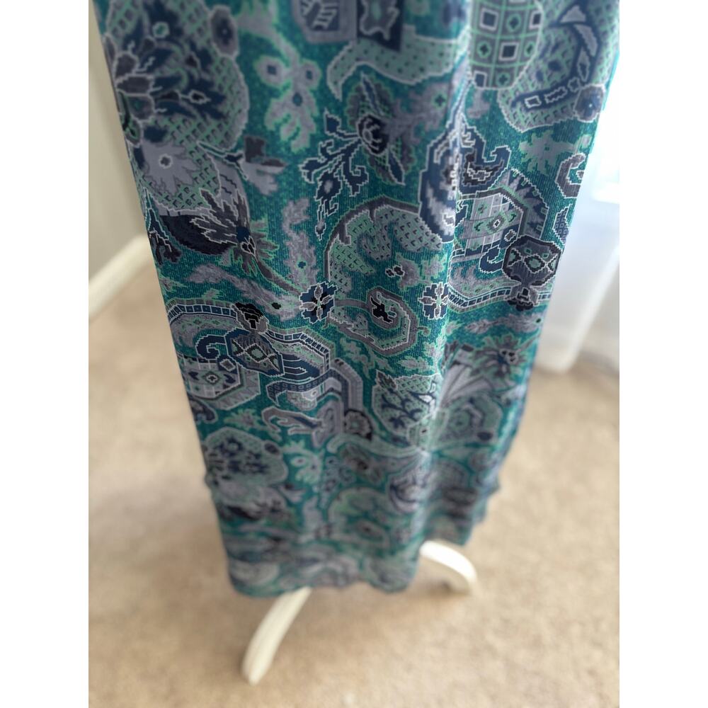 Soft Surroundings fairycore bluegreen maxi dress sheer overlay ruched sz M boho - Picture 10 of 11